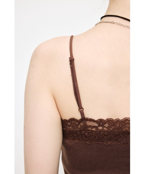 MOUSSY（マウジー）の「RETRO FADE LACE キャミソール（キャミソール・レディース・杢グレー/ライトブラック/ブラウン・FREE）」の12枚目の写真