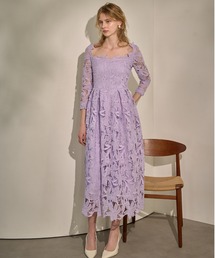 ERADIE（エラディエ）の「Elise Square-Neck Lace Dress  スクエアーネックケミカルレースドレス（ドレス）」