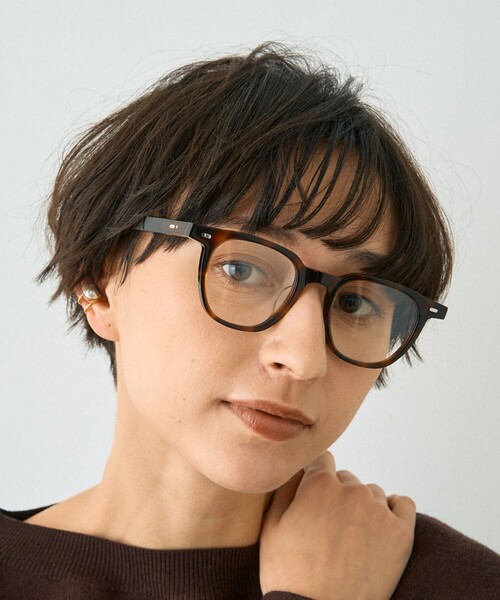 Rouge vif(ルージュヴィフ)の「【SEESON/シーズン】AUDE スクエアフレーム オーバル メガネ(メガネ・レディース・ダークブラウン/ブラウン・フリー)」の1枚目の写真