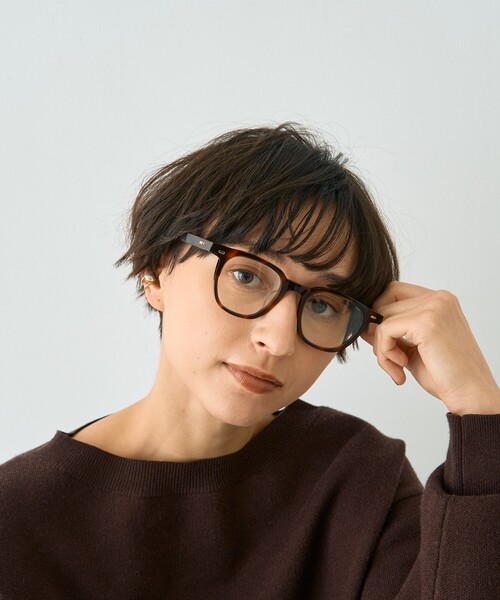 Rouge vif(ルージュヴィフ)の「【SEESON/シーズン】AUDE スクエアフレーム オーバル メガネ(メガネ・レディース・ダークブラウン/ブラウン・フリー)」の4枚目の写真