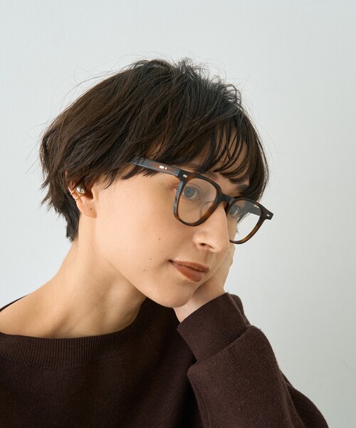 Rouge vif(ルージュヴィフ)の「【SEESON/シーズン】AUDE スクエアフレーム オーバル メガネ(メガネ・レディース・ダークブラウン/ブラウン・フリー)」の5枚目の写真