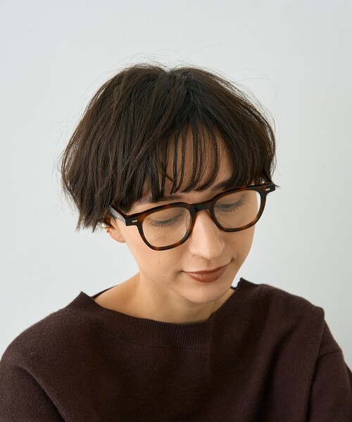 Rouge vif(ルージュヴィフ)の「【SEESON/シーズン】AUDE スクエアフレーム オーバル メガネ(メガネ・レディース・ダークブラウン/ブラウン・フリー)」の6枚目の写真