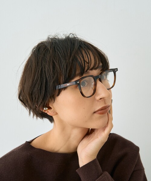 Rouge vif(ルージュヴィフ)の「【SEESON/シーズン】AUDE スクエアフレーム オーバル メガネ(メガネ・レディース・ダークブラウン/ブラウン・フリー)」の7枚目の写真