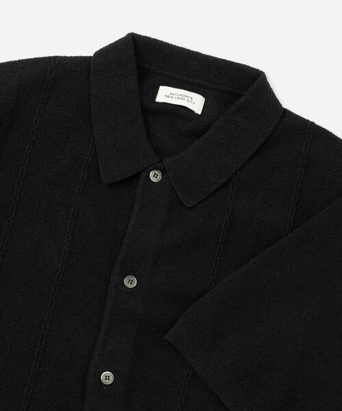 Saturdays NYC(サタデーズ ニューヨークシティ )の「Kenneth Knit SS Shirt(ポロシャツ・メンズ・ブラック/キナリ/レンガ・S/M/L)」の10枚目の写真