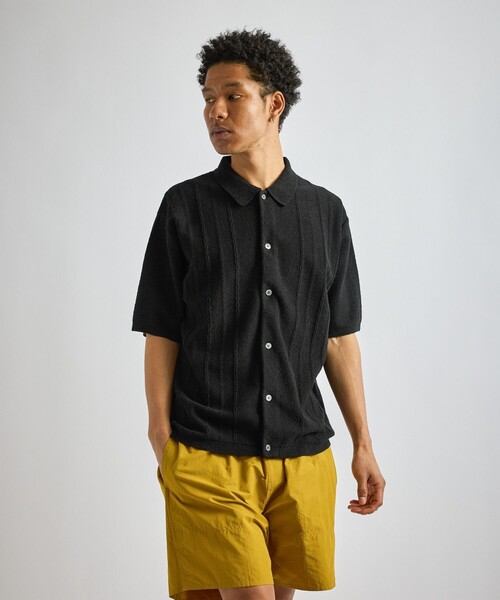 Saturdays NYC(サタデーズ ニューヨークシティ )の「Kenneth Knit SS Shirt(ポロシャツ・メンズ・ブラック/キナリ/レンガ・S/M/L)」の17枚目の写真
