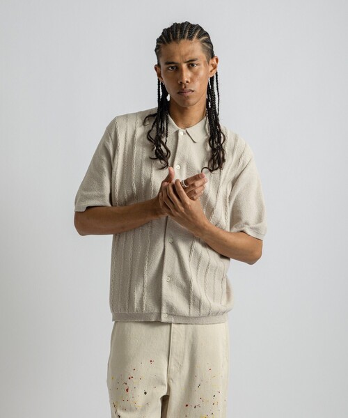 Saturdays NYC(サタデーズ ニューヨークシティ )の「Kenneth Knit SS Shirt(ポロシャツ・メンズ・ブラック/キナリ/レンガ・S/M/L)」の19枚目の写真