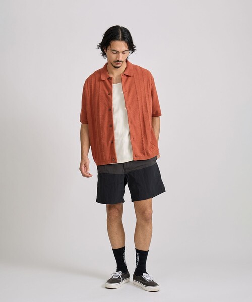 Saturdays NYC(サタデーズ ニューヨークシティ )の「Kenneth Knit SS Shirt(ポロシャツ・メンズ・ブラック/キナリ/レンガ・S/M/L)」の4枚目の写真
