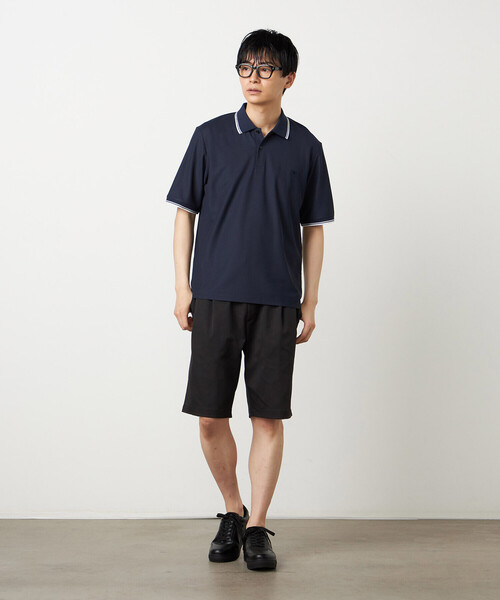 COMME CA ISM（コムサイズム）の「ライン入り カラーポロシャツ（ポロシャツ・メンズ・サックスブルー/ピンク/ミント/ネイビー・LARGE/MEDIUM）」の6枚目の写真