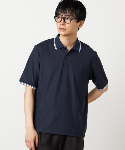 COMME CA ISM（コムサイズム）の「ライン入り カラーポロシャツ（ポロシャツ・メンズ・サックスブルー/ピンク/ミント/ネイビー・LARGE/MEDIUM）」の8枚目の写真