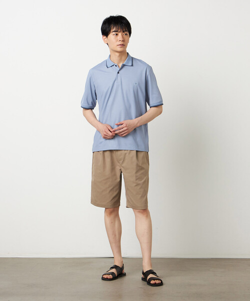 COMME CA ISM（コムサイズム）の「ライン入り カラーポロシャツ（ポロシャツ・メンズ・サックスブルー/ピンク/ミント/ネイビー・LARGE/MEDIUM）」の14枚目の写真
