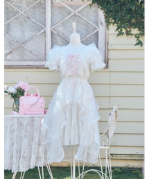 mellfy memory（メルフィーメモリー）の「Fairy ruffle long lace onepiece（ワンピース）」