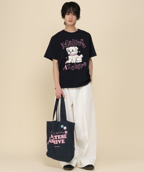 WaiKei(ワイケイ)の「【UNISEX】Wai Kei×ALAND/Aロゴレタリングエコバッグ(トートバッグ・レディース・ネイビー/アイボリー・FREE)」の3枚目の写真