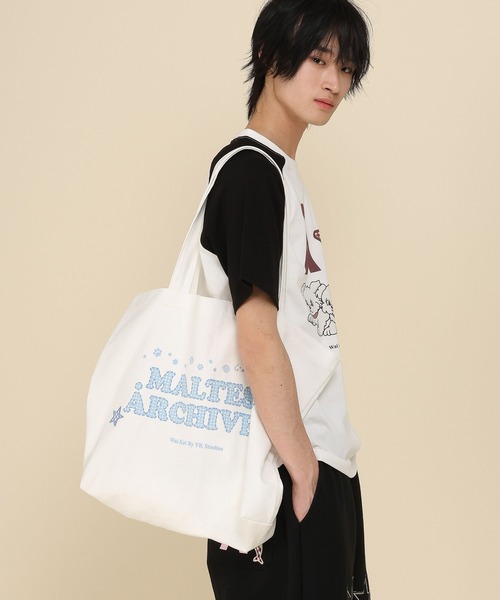 WaiKei(ワイケイ)の「【UNISEX】Wai Kei×ALAND/Aロゴレタリングエコバッグ(トートバッグ・レディース・ネイビー/アイボリー・FREE)」の9枚目の写真