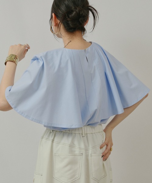 palm RICHE（ポームリシュ）の「ケープカットTOPS（Tシャツ/カットソー・レディース・サックスブルー/ブラック/オフホワイト・M）」の17枚目の写真