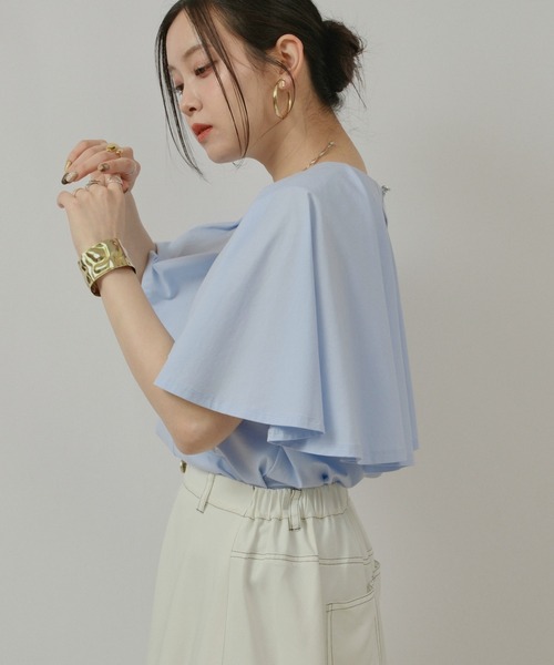 palm RICHE（ポームリシュ）の「ケープカットTOPS（Tシャツ/カットソー・レディース・サックスブルー/ブラック/オフホワイト・M）」の16枚目の写真