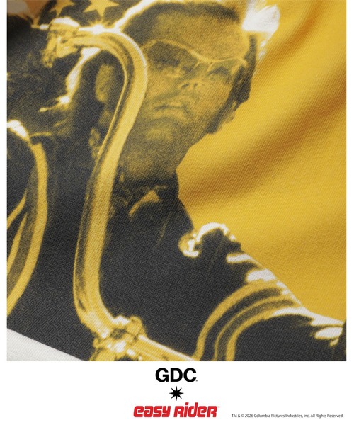GDC（ジーディーシー）の「【Easy Rider×GDC】Captain U,S.A Tee（Tシャツ/カットソー・メンズ・ホワイト/ブラック・SMALL/MEDIUM/LARGE/X-LARGE）」の6枚目の写真