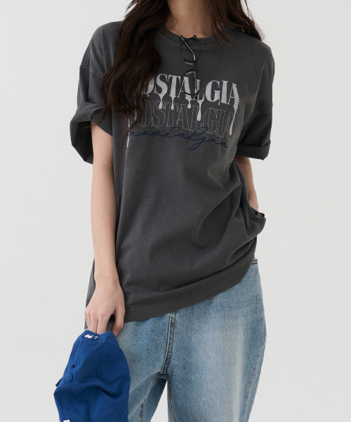BUBBLPIECE（バブルピース）の「[男女共用] ペインティング刺繍ピグメントTシャツ_チャコール（Tシャツ/カットソー・レディース・その他・MEDIUM/LARGE）」の5枚目の写真