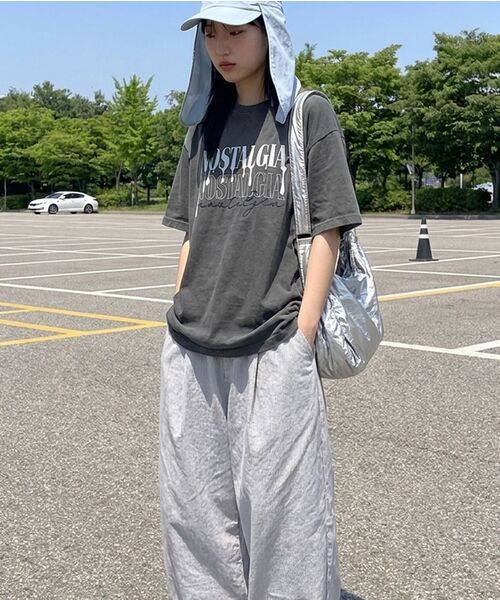 BUBBLPIECE（バブルピース）の「[男女共用] ペインティング刺繍ピグメントTシャツ_チャコール（Tシャツ/カットソー・レディース・その他・MEDIUM/LARGE）」の12枚目の写真