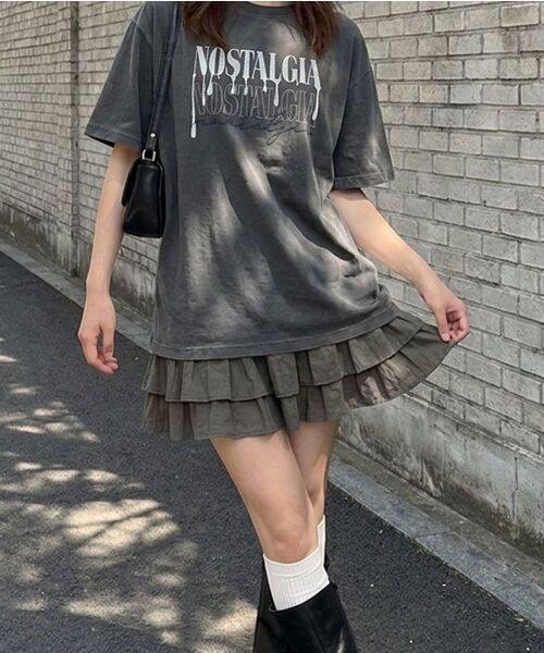 BUBBLPIECE（バブルピース）の「[男女共用] ペインティング刺繍ピグメントTシャツ_チャコール（Tシャツ/カットソー・レディース・その他・MEDIUM/LARGE）」の13枚目の写真