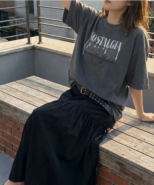 BUBBLPIECE（バブルピース）の「[男女共用] ペインティング刺繍ピグメントTシャツ_チャコール（Tシャツ/カットソー・レディース・その他・MEDIUM/LARGE）」の15枚目の写真