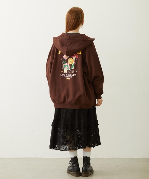 MILKFED.(ミルクフェド)の「FUNNY COLLEAGUES ZIP UP HOODIE(パーカー・レディース・ブラウン/ピンク/オフホワイト/ブラック・M/L)」の12枚目の写真