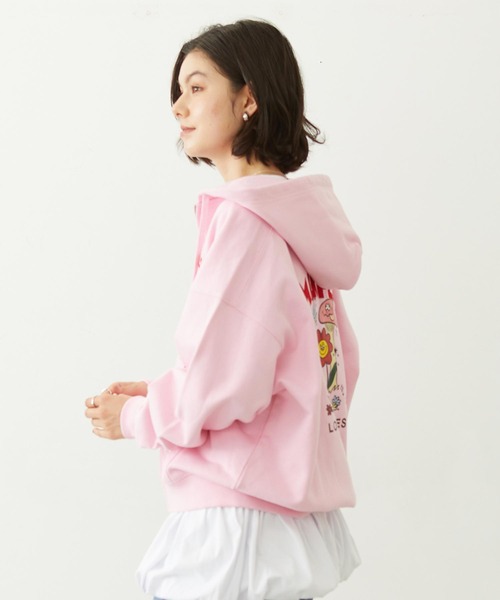 MILKFED.(ミルクフェド)の「FUNNY COLLEAGUES ZIP UP HOODIE(パーカー・レディース・ブラウン/ピンク/オフホワイト/ブラック・M/L)」の15枚目の写真