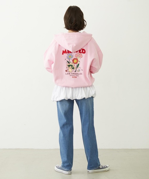 MILKFED.(ミルクフェド)の「FUNNY COLLEAGUES ZIP UP HOODIE(パーカー・レディース・ブラウン/ピンク/オフホワイト/ブラック・M/L)」の19枚目の写真