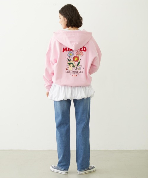 MILKFED.(ミルクフェド)の「FUNNY COLLEAGUES ZIP UP HOODIE(パーカー・レディース・ブラウン/ピンク/オフホワイト/ブラック・M/L)」の20枚目の写真