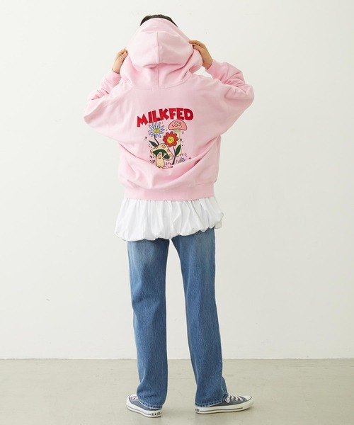 MILKFED.(ミルクフェド)の「FUNNY COLLEAGUES ZIP UP HOODIE(パーカー・レディース・ブラウン/ピンク/オフホワイト/ブラック・M/L)」の21枚目の写真
