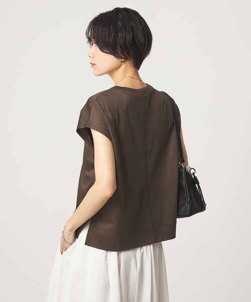 green label relaxing(グリーンレーベルリラクシング)の「フォルム Tシャツ 汗染み防止(Tシャツ/カットソー・レディース・ライトグレー/ブラック/オフホワイト/ダークブラウン・FREE)」の20枚目の写真