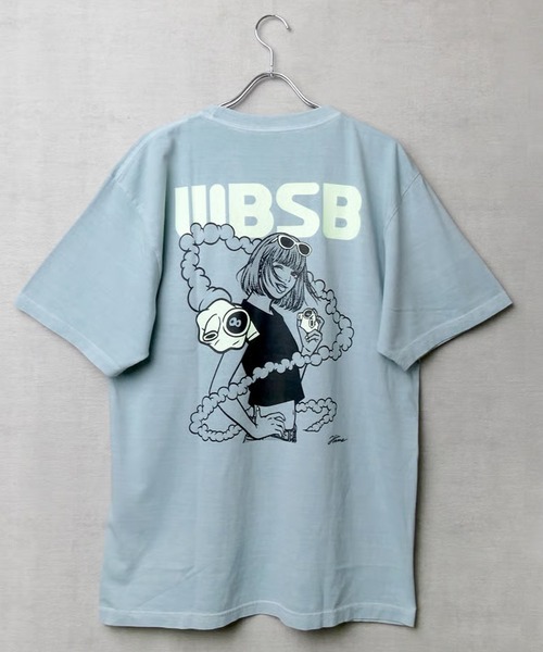 WBSB（ダブルビーエスビー）の「WBSB/ダブルビーエスビー ×Hime/ヒメ × HUMANROBOT/ヒューマンロボット GhosTee girl S/S TEE プリントデザイン クルーネック Tシャツ メンズ 秋 秋服 2026年秋冬（Tシャツ/カットソー・メンズ・ホワイト/サックスブルー・M/L/XL）」の4枚目の写真