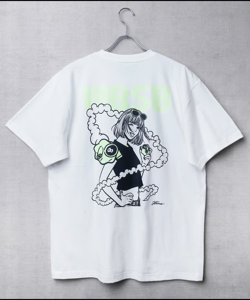 WBSB（ダブルビーエスビー）の「WBSB/ダブルビーエスビー ×Hime/ヒメ × HUMANROBOT/ヒューマンロボット GhosTee girl S/S TEE プリントデザイン クルーネック Tシャツ メンズ 秋 秋服 2026年秋冬（Tシャツ/カットソー・メンズ・ホワイト/サックスブルー・M/L/XL）」の3枚目の写真