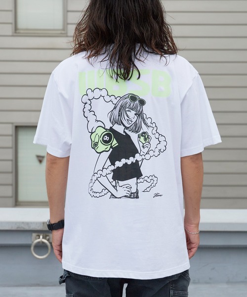 WBSB（ダブルビーエスビー）の「WBSB/ダブルビーエスビー ×Hime/ヒメ × HUMANROBOT/ヒューマンロボット GhosTee girl S/S TEE プリントデザイン クルーネック Tシャツ メンズ 秋 秋服 2026年秋冬（Tシャツ/カットソー・メンズ・ホワイト/サックスブルー・M/L/XL）」の12枚目の写真