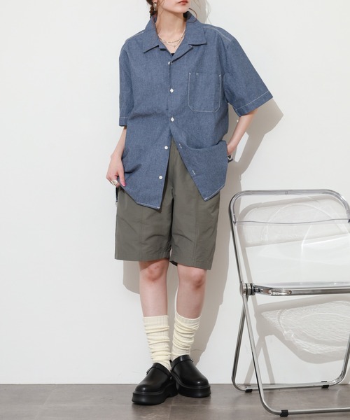 BIG MIKE(ビッグマイク)の「BIG MIKE EASY SHORT RIPSTOP リップストップナイロンイージーショーツ(その他パンツ・メンズ・ブラック/オリーブ・XL/M/L)」の14枚目の写真