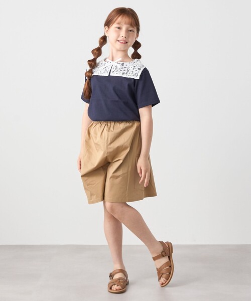 SHIPS any(シップス エニィ)の「SHIPS any: カーゴ キュロット パンツ<KIDS>(その他パンツ・キッズ・ネイビー/カーキ/オリーブ・130/140/120/150)」の4枚目の写真