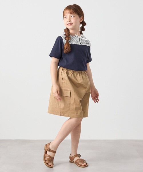 SHIPS any(シップス エニィ)の「SHIPS any: カーゴ キュロット パンツ<KIDS>(その他パンツ・キッズ・ネイビー/カーキ/オリーブ・130/140/120/150)」の5枚目の写真