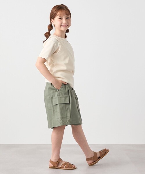 SHIPS any(シップス エニィ)の「SHIPS any: カーゴ キュロット パンツ<KIDS>(その他パンツ・キッズ・ネイビー/カーキ/オリーブ・130/140/120/150)」の10枚目の写真