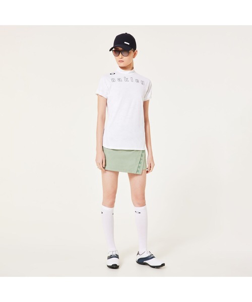OAKLEY(オークリー)の「オークリーELEVATE SHOULDER LOGO MOCK ポロシャツ/ゴルフレディース/ゴルフ/接触冷感/OAKLEY(その他トップス・レディース・ホワイト/ブラック・M/L/S)」の6枚目の写真