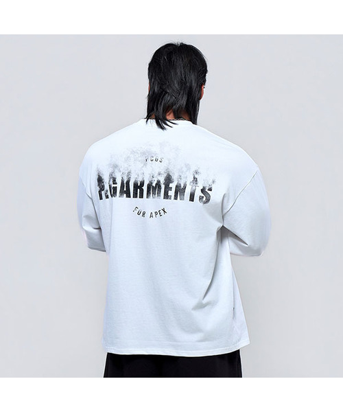 PHYSICAL GARMENTS（フィジカルガーメンツ）の「P2624 スモークオーバーサイズ長袖[2COLOR]（Tシャツ/カットソー・メンズ・ホワイト/ブラック・MEDIUM/LARGE/X-LARGE/XX-LARGE）」の2枚目の写真