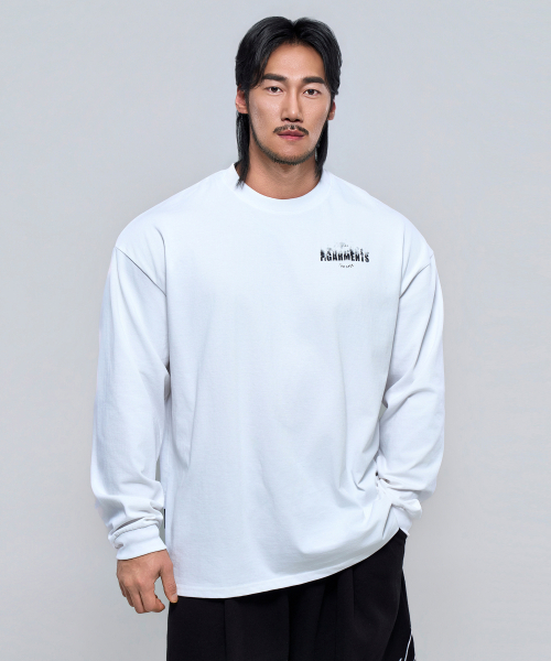PHYSICAL GARMENTS（フィジカルガーメンツ）の「P2624 スモークオーバーサイズ長袖[2COLOR]（Tシャツ/カットソー・メンズ・ホワイト/ブラック・MEDIUM/LARGE/X-LARGE/XX-LARGE）」の7枚目の写真