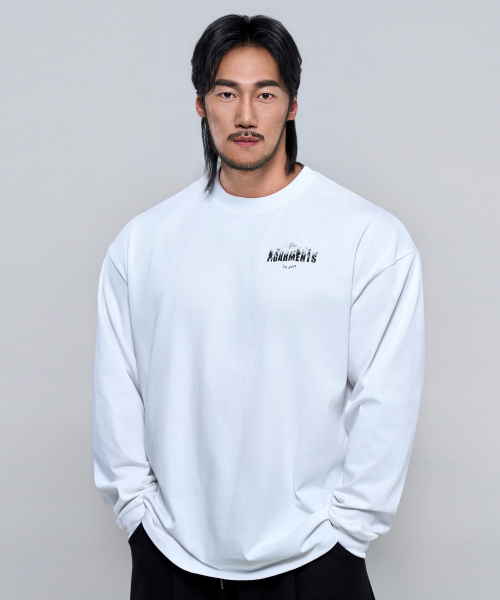 PHYSICAL GARMENTS（フィジカルガーメンツ）の「P2624 スモークオーバーサイズ長袖[2COLOR]（Tシャツ/カットソー・メンズ・ホワイト/ブラック・MEDIUM/LARGE/X-LARGE/XX-LARGE）」の8枚目の写真