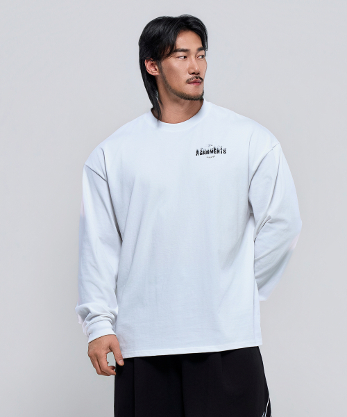 PHYSICAL GARMENTS（フィジカルガーメンツ）の「P2624 スモークオーバーサイズ長袖[2COLOR]（Tシャツ/カットソー・メンズ・ホワイト/ブラック・MEDIUM/LARGE/X-LARGE/XX-LARGE）」の10枚目の写真