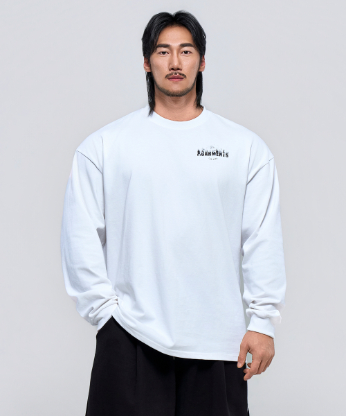 PHYSICAL GARMENTS（フィジカルガーメンツ）の「P2624 スモークオーバーサイズ長袖[2COLOR]（Tシャツ/カットソー・メンズ・ホワイト/ブラック・MEDIUM/LARGE/X-LARGE/XX-LARGE）」の11枚目の写真