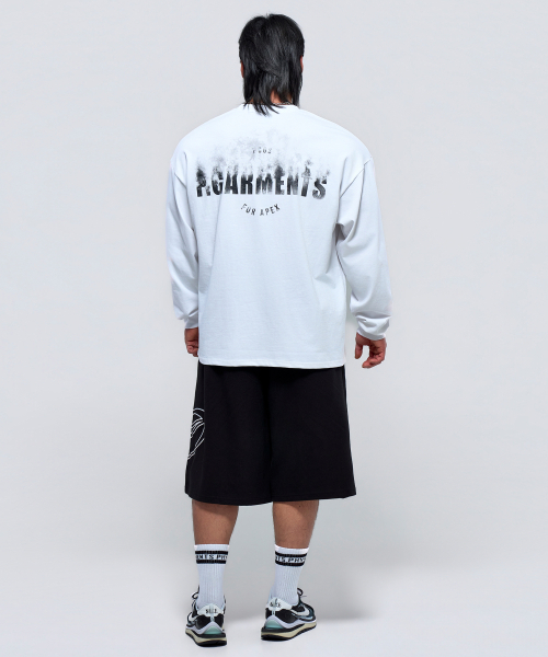 PHYSICAL GARMENTS（フィジカルガーメンツ）の「P2624 スモークオーバーサイズ長袖[2COLOR]（Tシャツ/カットソー・メンズ・ホワイト/ブラック・MEDIUM/LARGE/X-LARGE/XX-LARGE）」の12枚目の写真