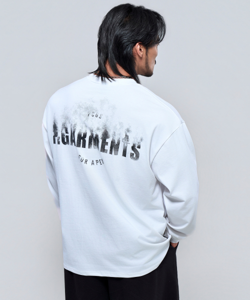 PHYSICAL GARMENTS（フィジカルガーメンツ）の「P2624 スモークオーバーサイズ長袖[2COLOR]（Tシャツ/カットソー・メンズ・ホワイト/ブラック・MEDIUM/LARGE/X-LARGE/XX-LARGE）」の13枚目の写真