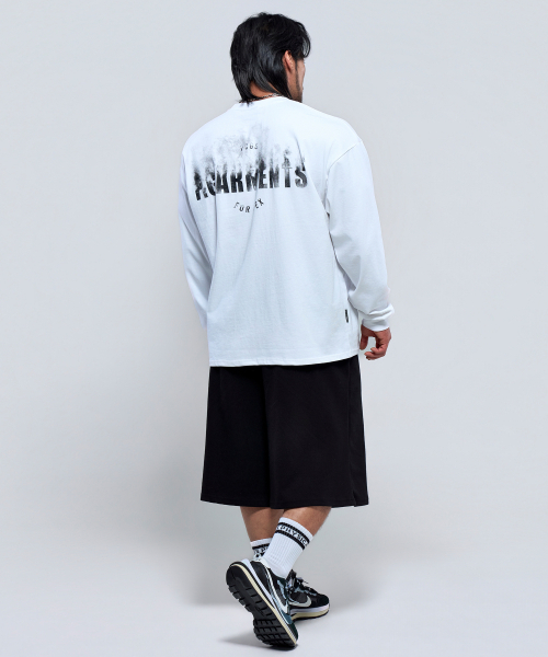 PHYSICAL GARMENTS（フィジカルガーメンツ）の「P2624 スモークオーバーサイズ長袖[2COLOR]（Tシャツ/カットソー・メンズ・ホワイト/ブラック・MEDIUM/LARGE/X-LARGE/XX-LARGE）」の16枚目の写真