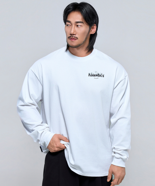 PHYSICAL GARMENTS（フィジカルガーメンツ）の「P2624 スモークオーバーサイズ長袖[2COLOR]（Tシャツ/カットソー・メンズ・ホワイト/ブラック・MEDIUM/LARGE/X-LARGE/XX-LARGE）」の18枚目の写真