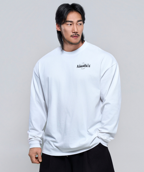 PHYSICAL GARMENTS（フィジカルガーメンツ）の「P2624 スモークオーバーサイズ長袖[2COLOR]（Tシャツ/カットソー・メンズ・ホワイト/ブラック・MEDIUM/LARGE/X-LARGE/XX-LARGE）」の19枚目の写真