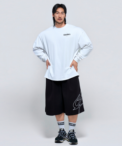 PHYSICAL GARMENTS（フィジカルガーメンツ）の「P2624 スモークオーバーサイズ長袖[2COLOR]（Tシャツ/カットソー・メンズ・ホワイト/ブラック・MEDIUM/LARGE/X-LARGE/XX-LARGE）」の21枚目の写真