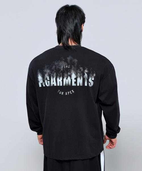 PHYSICAL GARMENTS（フィジカルガーメンツ）の「P2624 スモークオーバーサイズ長袖[2COLOR]（Tシャツ/カットソー・メンズ・ホワイト/ブラック・MEDIUM/LARGE/X-LARGE/XX-LARGE）」の6枚目の写真